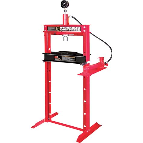 Torin Big Red Hydraulic Shop Press With Gauge Dial — 20 Ton Model