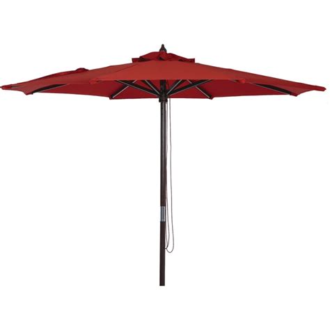 Outdoor Expressions 9 Ft Pulley Crimson Red Market Patio Umbrella