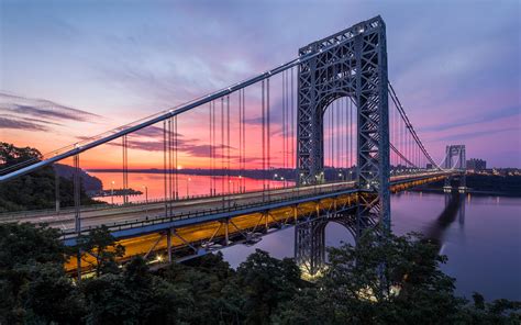 Sunrise George Washington Bridge In Manhattan United States Of America