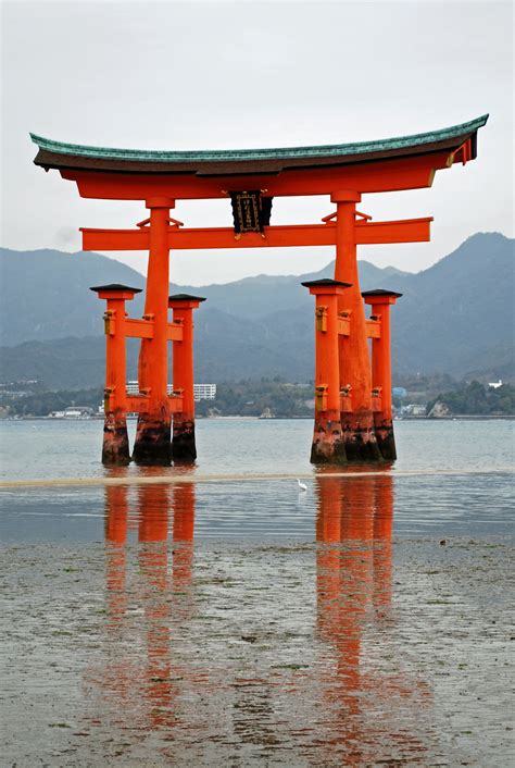 Miyajima Hiroshima Japan The Torii Gate Of The Famous Itskushima