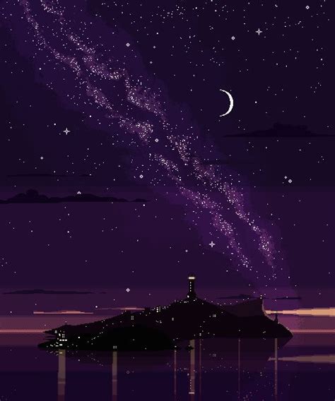 Night Sky Wallpaper Pixel Art Background Pixel Art