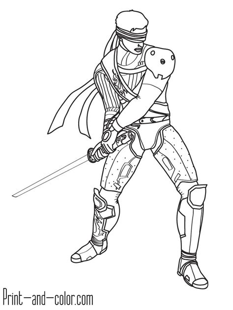 Scorpion from mortal kombat coloring page. Mortal Kombat - Free Coloring Pages