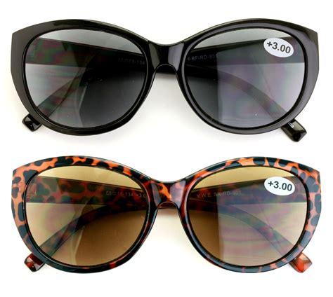 v w e 2 pairs women outdoor reading sunglasses reader glasses cateye vintage jackie o black