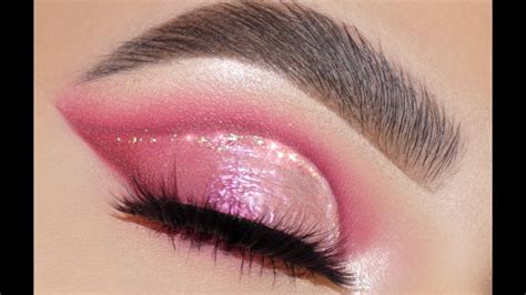 Soft Pink Glitter Cut Crease Eye Makeup Tutorial Youtube