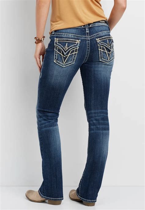 Vigoss Dark Wash Bootcut Jeans With Back Flap Pockets Maurices