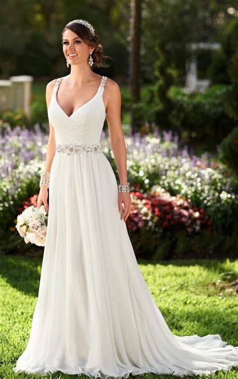 Flowy Grecian Bridal Gown With Sparkly Belt Stella York