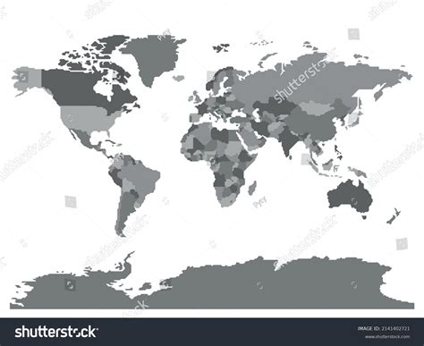 Simplified Smooth Border World Map เวกเตอร์สต็อก ปลอดค่าลิขสิทธิ์