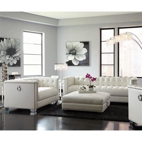 Coaster Chaviano 2 Piece Tufted Faux Leather Sofa Set in ... Sofas, armchairs & couches └ furniture └ home & garden all categories antiques art baby books business & industrial cameras & photo cell phones & accessories clothing, shoes & accessories coins & paper money collectibles.