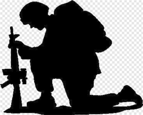 Kneeling Praying Soldier Silhouette