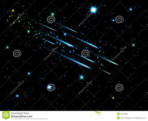 Da kommen die sternschnuppen in kontrast zum dunklen himmel (theoretisch) am besten zur geltung und die chance ist am größten, welche zu sehen. Nächtlicher Himmel Mit Sternschnuppen Vektor Abbildung ...