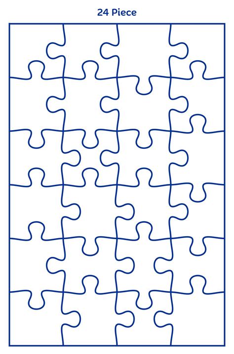 24 Piece Puzzle Template Printable Jigsaw Puzzle Crafts Hardest Jigsaw