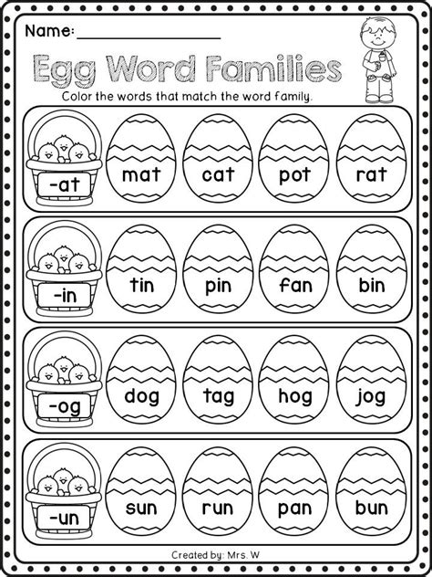 Easter Literacy And Math Printables Kindergarten Easter Egg Word