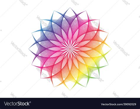 Lotus Flower Spectrum Mandala Sacred Geometry Vector Image