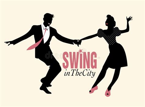 Young Couple Dancing Swing Or Lindy Hop Stock Vector Illustration Of