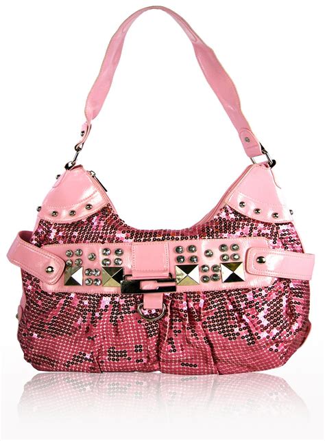 Diamante Designer Handbag Sequin Bag Bags Pink Bag