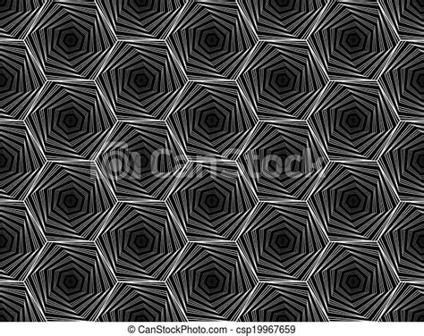 Design Seamless Monochrome Hexagon Geometric Pattern Abstract Whirl