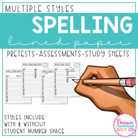Lined Spelling Paper Printables Bonnie Hannigan Miss H 2nd