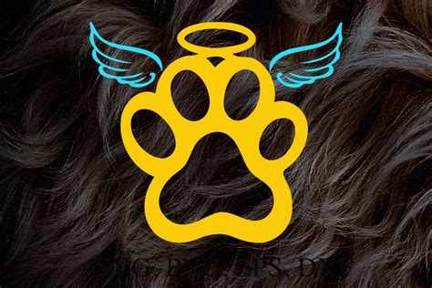 Dog Paw Angel Wings Svg L Silhouette In Loving Memory Laser And Etsy