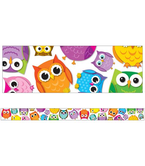 Buy Carson Dellosa Colorful Owl Bulletin Board Borders 36 Feet Of