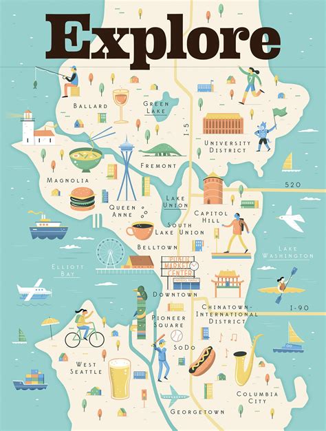 Tom Woolley — Illustrators For Hire Illustrated Map Of Seattle