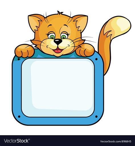 Cat With Frame Royalty Free Vector Image Vectorstock