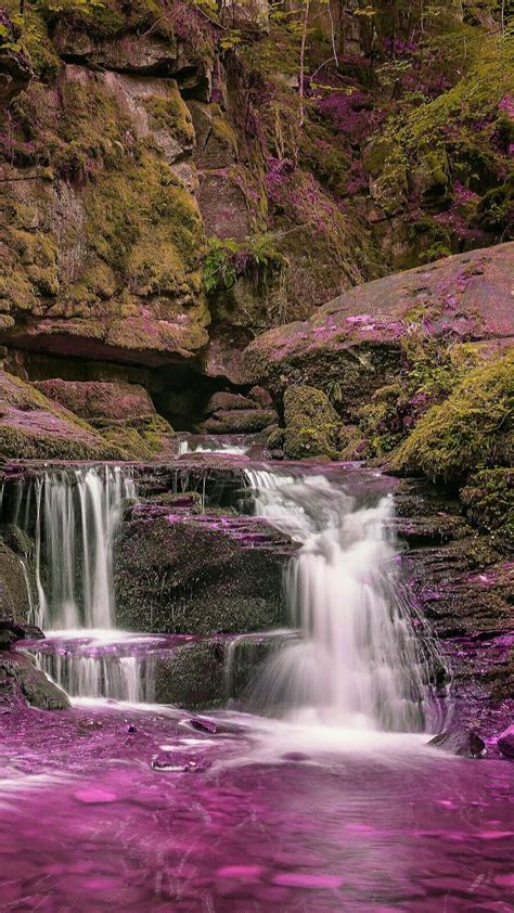 Pink Waterfall Beautiful Landscapes Beautiful Waterfalls Scenic