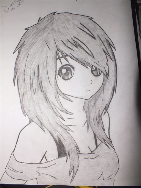 Simple Anime Girl Drawing