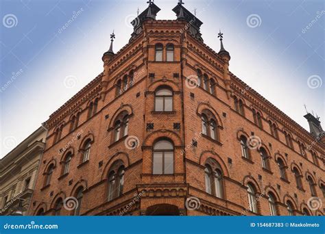 Vintage Building Facade Wall Classic European Architecture Stock Image