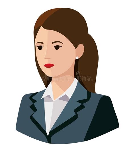 Business Woman Wearing Elegant Grey Suit Stock Vector Illustration Of