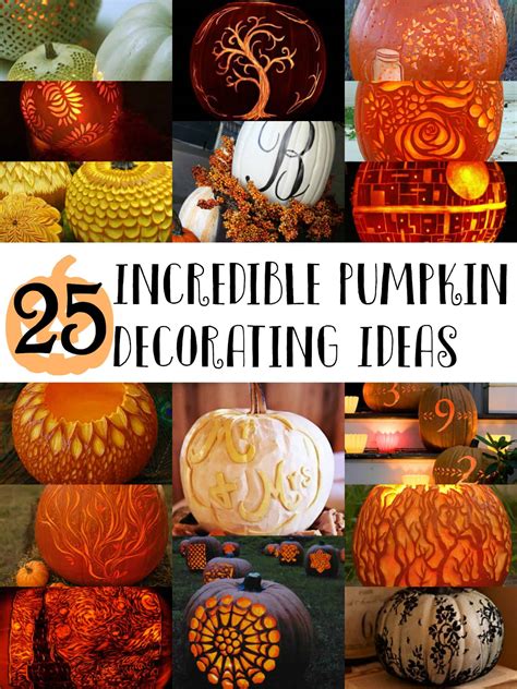 Your kids can help create lots of these fun ideas and your house will be a big hit for halloween! 25 Incredible Pumpkin Decorating Ideas