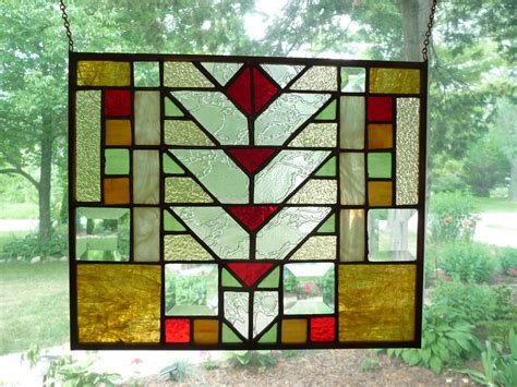 Prairie Style Stained Glass Panel