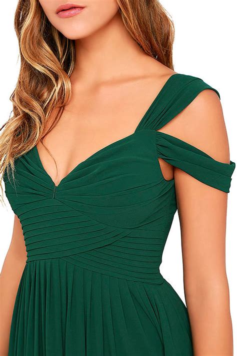 Lovely Forest Green Dress Maxi Dress Bridesmaid Dress 8900