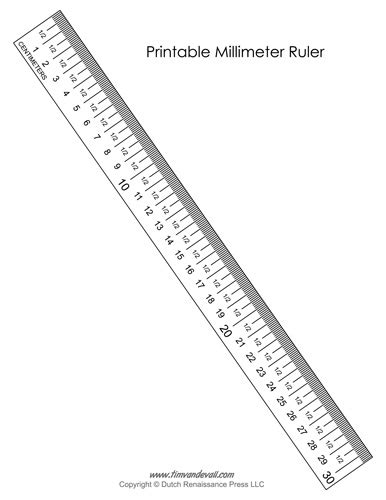 Millimeters are often represented by the smallest ticks on most metric rulers. Printable Millimeter Ruler - Tim's Printables