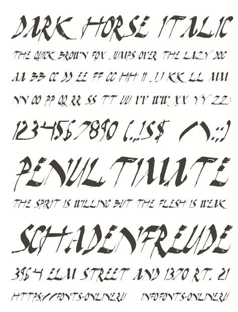 Dark Horse Italic Font