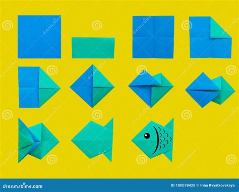 Step By Step Instruction How To Make Origami Fish Diy For Children