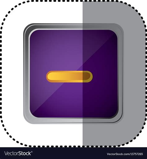 Purple Emblem Volume Down Button Royalty Free Vector Image
