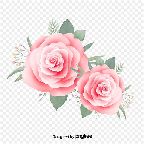 Fresh Rose White Transparent Pink Hand Painted Aesthetic Little Fresh