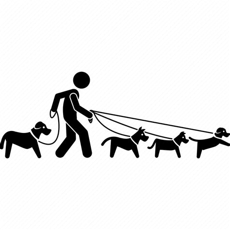 A Lot Of Dog Man Many Walking Icon Download On Iconfinder