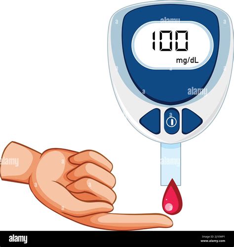 Ilustración de medición de glucosa en sangre médica Imagen Vector de