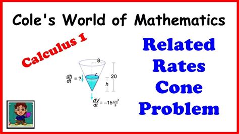 Related Rates Example Cone Calculus 1 Youtube