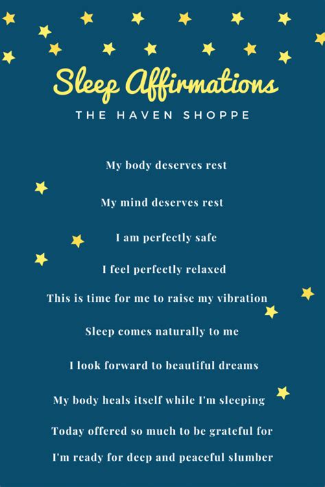 21 Best Sleep Affirmations Bedtime Rituals Audio • The Haven Shoppe