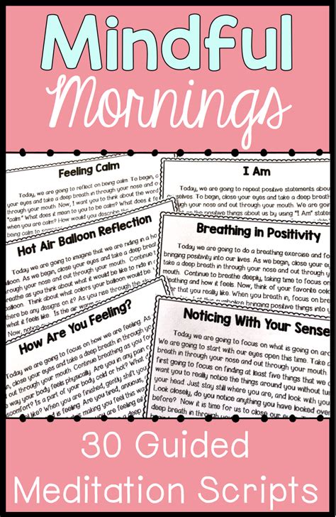 Mindful Mornings 30 Guided Meditation Scripts Teaching