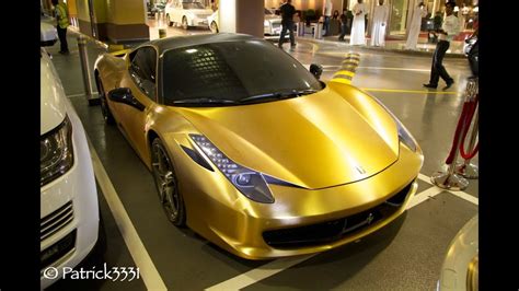 Gold Brushed Ferrari 458 Italia Dubai Incl Start Up