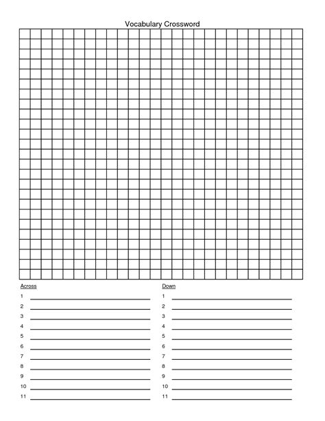 Blank Crossword Puzzle Printable Printable Word Searches