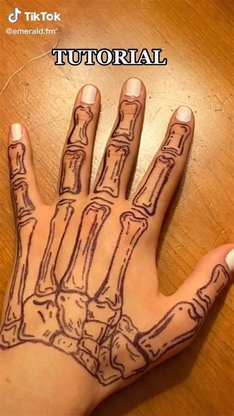 Skeleton Hand Drawing On Hand Tiktok Tutorial Mysweetdreamstory