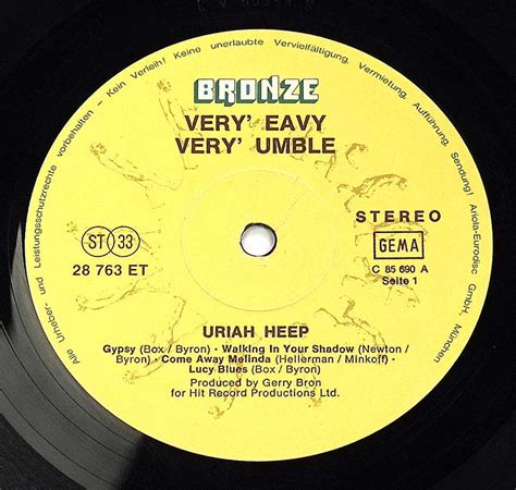 Lucy blues was dropped for the us version and replaced with bird of prey from the band's second uk release, salisbury. URIAH HEEP VERY' EAVY VERY' UMBLE Prog Rock, Hard Rock ...
