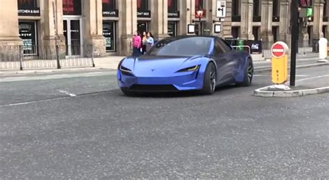 Tesla Roadster In Stunning Blue Rips Through London Streets In Concept