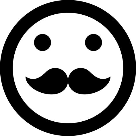 Hipster Emoticon Smiley Mustache Face Svg Png Icon Free Download 1530