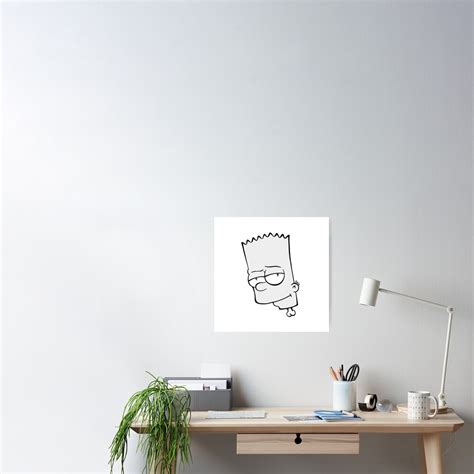 Bart Simpsonfinally His Head Poster For Sale By Nat Art Redbubble