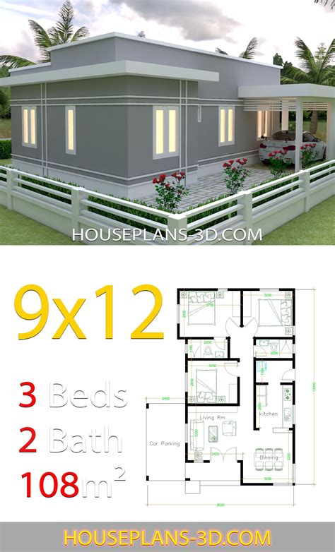 Small House Design 7x7 With 2 Bedrooms House Plans 3d Diy House Plans